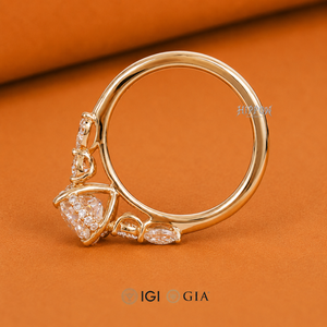 Bague de fiançailles en diamant de laboratoire ovale certifié IGI 2,00 carats, diamants ronds et marquise sur les côtés, bague de mariage pour femme, anniversaire - Product Image 4