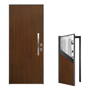 Puerta de Seguridad Moderna Thermoenergy DC, Estructura de Acero Galvanizado, Doble Cilindro, Anti-Robo Clase 3, Exterior de Nogal - Product Image 2