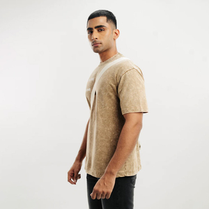 T-shirt vintage de haute qualité à col rond et manches courtes en coton tricoté respirant, impression personnalisée, vente en gros d'usine - Product Image 2