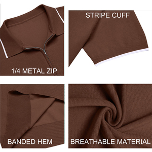 100% Cotton Half <b>Zip</b> <b>up</b> Short Sleeve Summer High Quality Casual Wear Good Price Breathable Microfiber Quick Dry polo <b>shirts</b> - Product Image 5