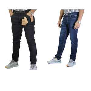 Pantalones largos de mezclilla rectos de talla grande para hombre, logotipo personalizado informal de alta calidad, 98% algodón, 2% Spandex, Color personalizado - Product Image 5