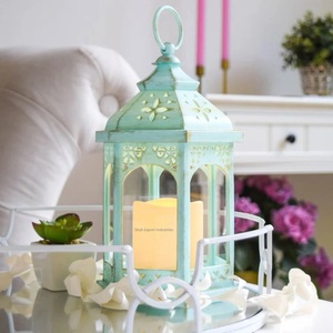 Mini FAROL DE VELA marroquí de Metal de Color turquesa, acabado elegante para decoración de jardín y boda, farol colgante - Product Image 2
