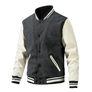 Chaqueta Versity de cuero y lana para hombre, el mejor material, chaquetas para hombre, chaquetas Versity con mangas de cuero a precio razonable, novedad - Product Image 1