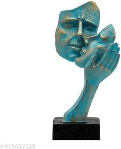 Art abstrait aluminium méditation Sculpture élégant masque ornements visage Sculpture pour la décoration de la maison décor de Table - Product Image 5