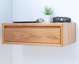 Hot Selling Solid Walnut Floating Nightstand Handmade <b>Wall</b> <b>Mounted</b> Hanging Furniture for Bedroom Dining Bathroom Hall Home Use - Product Image 1