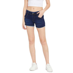 Shorts Vaqueros Cortos de Mezclilla Azul para Mujer, Shorts de Verano con Bolsillos Rectos, Shorts de Mezclilla de Algodón para Mujer - Product Image 6