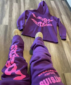 Survêtement tricoté personnalisé pour hommes sweat à capuche respirant deux pièces ensemble de sport fournisseur OEM tenue de jogging décontractée - Product Image 4