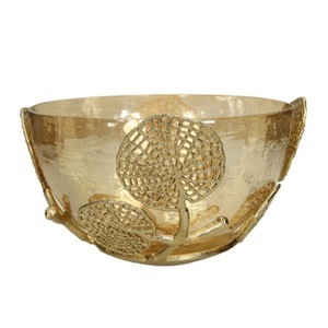 Royal Look Brass Fruit Bowl With Gold Plated Stand Stylish Design Hotel Kitchen Catering Serving Bowl Home <b>Table</b> Decor Snacks - Product Image 1