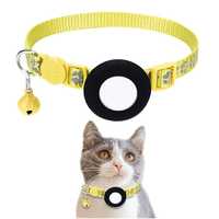 Collier réfléchissant pour chat avec support AirTag, collier en nylon réglable à dégagement rapide avec clochette pour chats et chatons