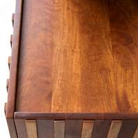 Meuble TV moderne VERTICO en bois de manguier massif, console multimédia pour salon, armoire de rangement avec 2 étagères, volet, garantie 10 ans