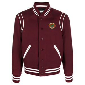 Chaqueta elegante de invierno para hombre, Parche de chenilla bordado personalizado del fabricante genuino, estilo Varsity Letterman - Product Image 4