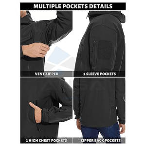 Chaqueta de moda reflectante Softshell para hombre, ropa de calle de alta visibilidad, estilo Hip Hop, cortavientos personalizado al por mayor - Product Image 4