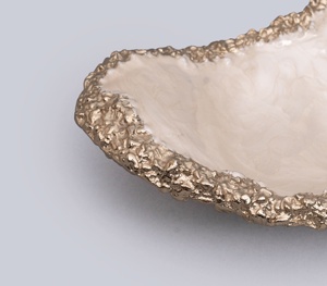 Plateau de service décoratif en métal avec bol en verre et support floral Centre de table de luxe - Product Image 6