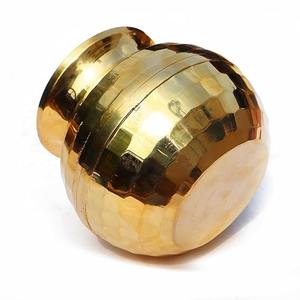 Pot de stockage d'eau en laiton Vintage fait à la main Design martelé rond avec artisanat traditionnel pour jardin maison utilisation pratique - Product Image 3