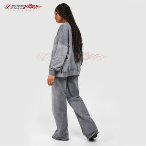 ชุดกีฬาผู้หญิงซักกรดมีกระดุมข้อมือเสื้อและกระเป๋าจิงโจ้มีฮู้ดกางเกงวิ่งเอวสูง - Product Image 2