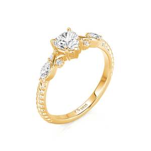 Jeulia Gold Infinity Twist Heart <b>Promise</b> <b>Ring</b>-Pear Cut Diamond Wedding <b>Ring</b> for <b>Women</b> - Product Image 2