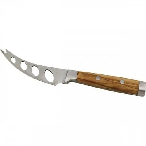 Custom logo wooden handle cheese knife stainless steel cheese cutter manual cheese knife kitchen accessories