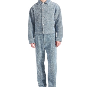 Conjuntos de Ropa Exterior de Mezclilla de Invierno Urbanos Personalizados para Hombre, Chaqueta y Jeans de Algodón de Alta Calidad, Traje de Dos Piezas Estilo Urbano - Product Image 1