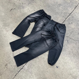 Pantalons de survêtement évasés pour hommes unisexe hiver Jogger pantalons amples panneau rose travail pantalons de survêtement légers au prix de gros - Product Image 6