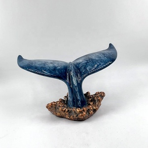 Statue de Queue de Baleine en Polyrésine, Sculpture de Tortues Marines et Trois Dauphins, Décoration Nautique d'Animaux Marins pour Table, Ornements - Product Image 1