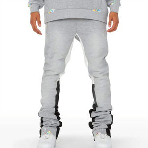 Ensemble sweat-shirt et jogging gris pour homme, en coton mélangé, molleton, survêtement décontracté, streetwear, tenue deux pièces avec impression de logo personnalisé - Product Image 6