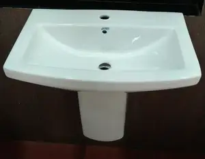 Modern Design Ceramic Glazed Surface Half Pedestal Wash Basin For Bathroom From Indian Exporter
