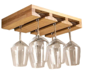 Support mural en bois pour verres à vin à suspendre sous l'armoire - Product Image 2