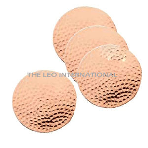 Sous-verre rond en cuivre martelé de haute qualité, finition miroir, pour la décoration de table et la cuisine - Product Image 2