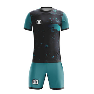 Ensemble de maillot de football sublimé à manches courtes avec motif graphique personnalisé, service OEM, nom d'équipe personnalisé - Product Image 1