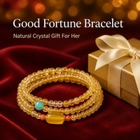 Bracelet et Collier en Perles de Quartz Citrine Naturel, Or, Richesse et Guérison, Cadeau pour Femmes et Hommes, Style Bureau/Carrière, Vente en Gros