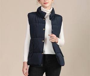 Nuevo diseño de moda para mujer de talla grande con cuello levantado, chaleco acolchado de manga larga, chaqueta transpirable Reversible, impermeable y ecológico - Product Image 6