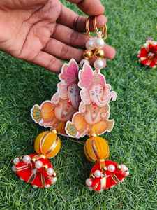 Cuentas de madera hechas a mano de Laxmi, decoración de pared colgante, decoración India para el hogar, arte religioso hindú, artesanía india, decoración de diosa hindú - Product Image 3