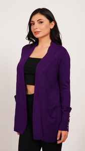 2024 Women's Open Front <b>Cardigan</b> Oversized Button Wool Sweaters with V-Neck Loose Fit Elegant Design - Product Image 4