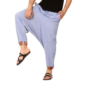 Pantalones de harén nepalí tribal de talla libre para hombre, pantalones de Aladino de yoga bohemio hippy ecológicos - Product Image 1