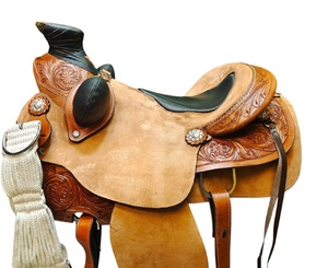 Sillín occidental de caballo de cuero genuino de calidad superior Sillín occidental de carreras de barril para montar a caballo - Product Image 2