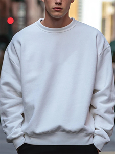 เสื้อสเวตเตอร์ผู้ชายดีไซน์เรียบง่ายเสื้อสเวตเชิ้ตผสมผ้าฝ้าย - Product Image 6