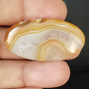High Quality Botswana Natural Yellow Gemstone Cabochon <b>Amber</b> Jewelry White Botswana Agate 5-8mm <b>Pendant</b> Ring Necklace Handmade - Product Image 2