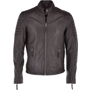 Vente en gros Veste en cuir tendance à col montant pour hommes Veste d'extérieur en faux cuir légère et chaude pour la moto - Product Image 3