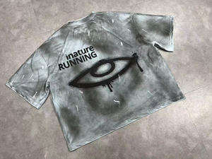 Wholesale Clothing Manufacturer Custom 100% Cotton Vintage Wash Dirty <b>Spray</b> Tee DTG Printing Oversized Tee for Men - Product Image 4