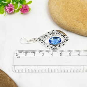 อัญมณีควอตซ์แทนซาไนต์ชุบด้วยเงินสเตอร์ลิง925แบบโบฮีเมียน - Product Image 6