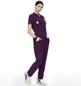 Vente en gros Tendance Jogger Scrubs Uniformes Ensembles Coton Polyester Médecins Infirmières Hôpital Médical Scrub Costumes Logo Personnalisé - Product Image 5