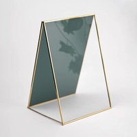 Miroir de table décoratif moderne avec cadre en laiton pour la coiffure et le maquillage des femmes, miroir de luxe doré