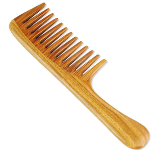 Venta al por mayor peine de madera Antiestático de moda para uso en viajes en casa logotipo personalizado estilo láser peine de metal para piojos salón de uso caja incluida - Product Image 1