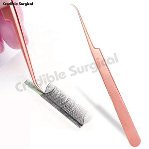 Pinzas de pestañas de acero inoxidable personalizadas OEM, instrumento de belleza quirúrgico creíble con punta de fibra puntiaguda y logotipo personalizado - Product Image 2