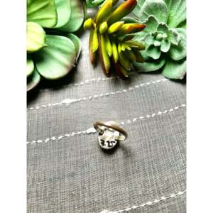 Navajo-Made Sonoran Mountain Turquoise & Sterling <b>Silver</b> <b>Statement</b> <b>Ring</b> Size 7.5 Everyday Wear Gemstone <b>Ring</b> Rhodium Plating - Product Image 4