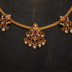 Floral Gold-Plated Religious Chain <b>Necklace</b> for Wedding & Gift 166082 - Product Image 3