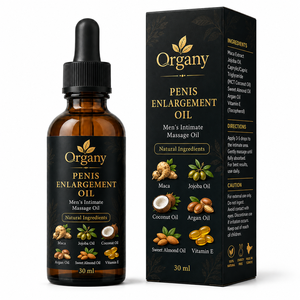 Huile d'agrandissement du pénis 6 en 1 pour hommes, Maca, Jojoba, noix de coco, argan, amande, vitamine E, huile de massage intime masculine, 30 ml, OEM, étiquette privée - Product Image 1