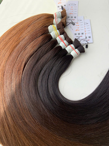 Precio al por mayor Extensiones de cabello a granel Sedoso y sin derramamiento Doble ahogamiento 100 gramos Colores claros 14 pulgadas - Product Image 4