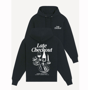 Sweat à capuche en coton régulier personnalisé sweat noir sortie tardive sweat à capuche biologique - Product Image 1