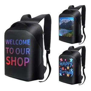 Outdoor LED Display Screen Bag Fashion Mens LED Shoulder Bag Light  Advertising Walking Messenger Bags Backpack For Man Unisex